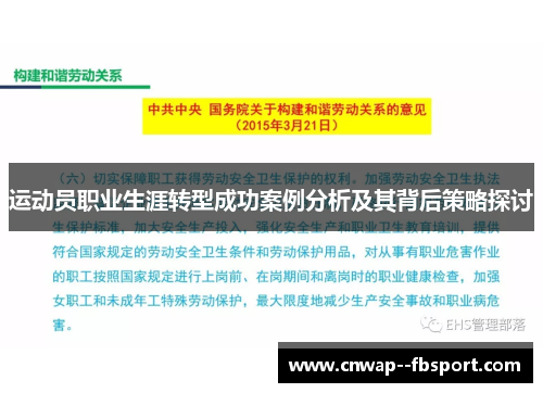 运动员职业生涯转型成功案例分析及其背后策略探讨
